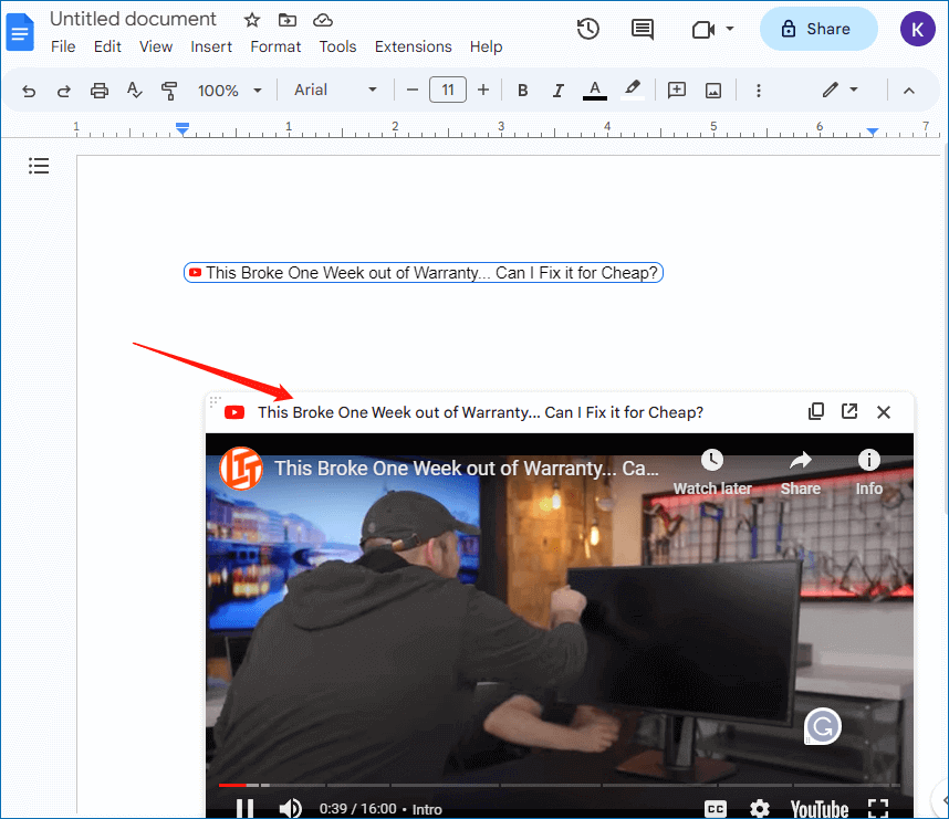 how-to-insert-a-youtube-video-into-google-docs-easy-fast