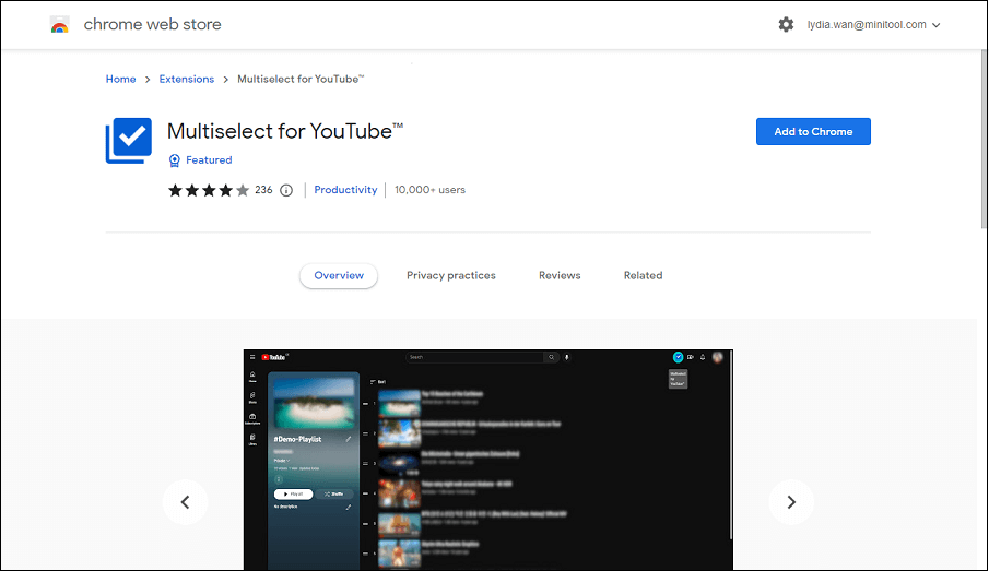 Multiselect for YouTube