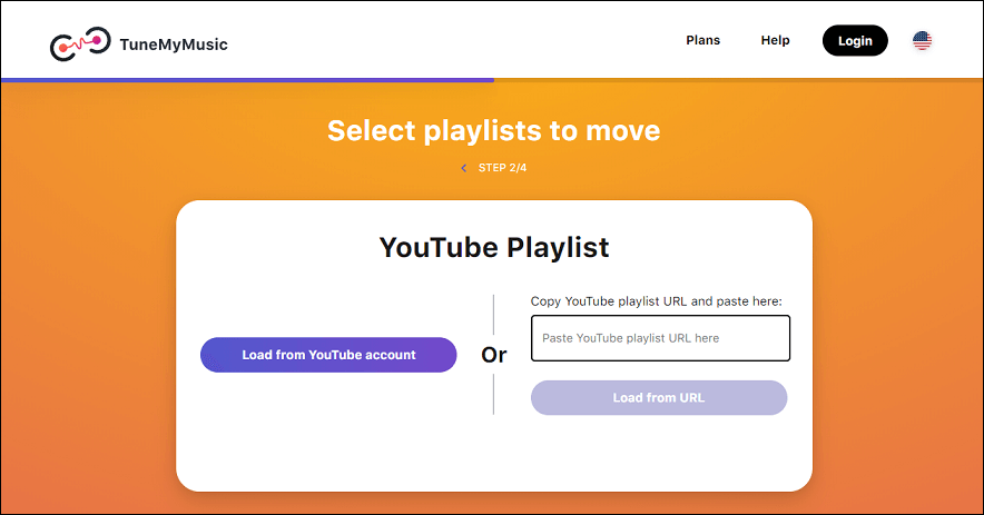 copy and paste the YouTube playlist URL