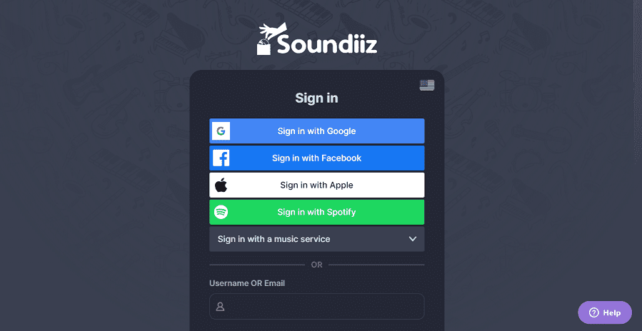 sign into Soundiiz