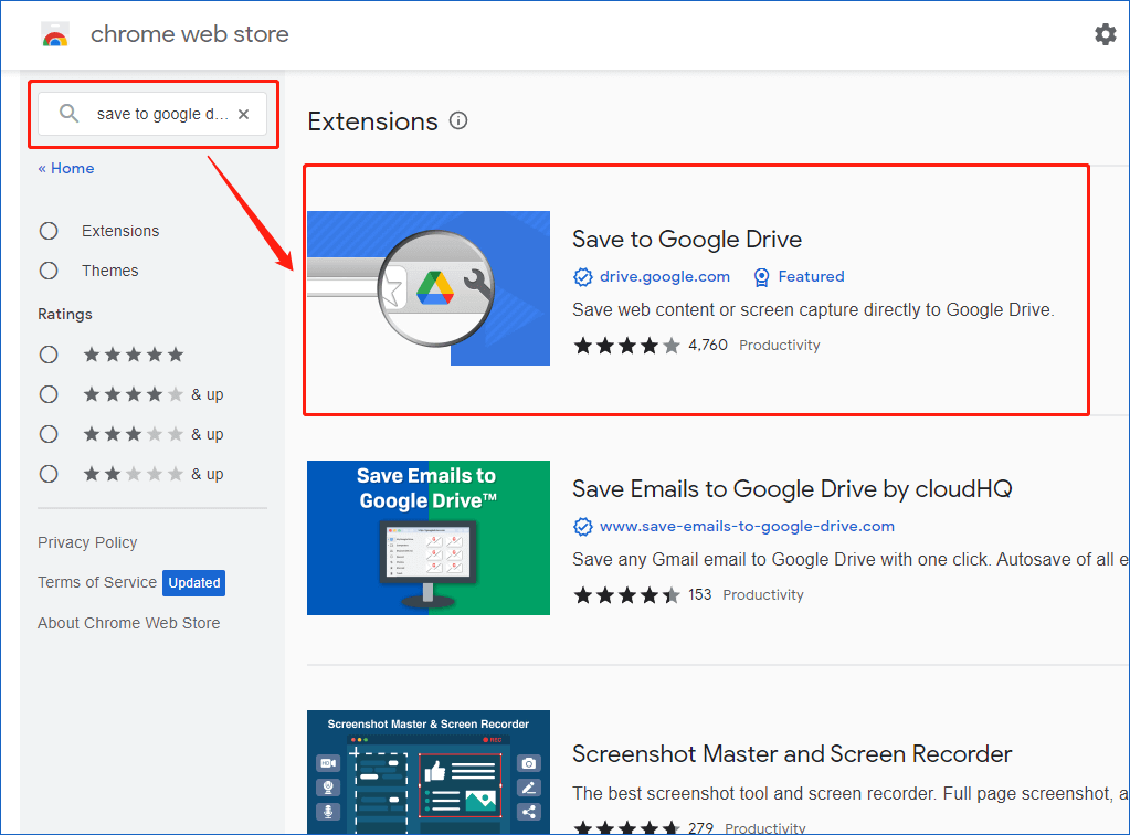 install Save to Google Drive Extension