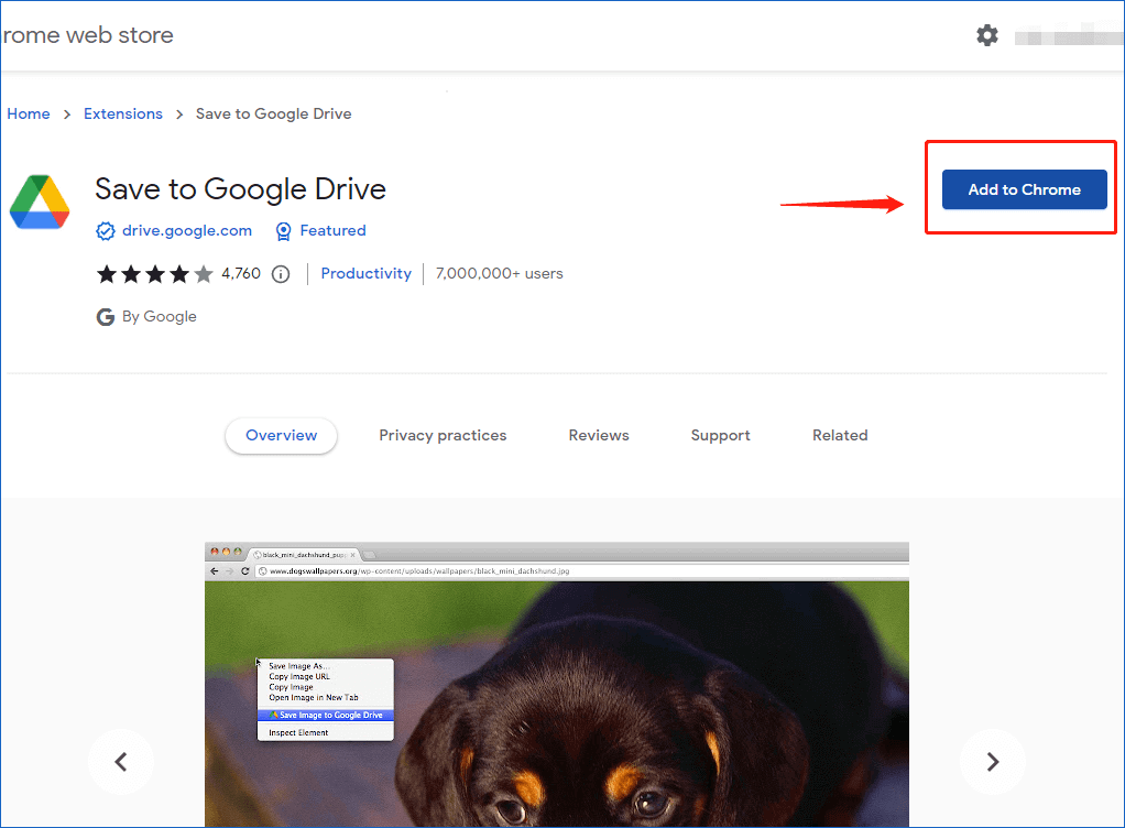 click the Add to Chrome button