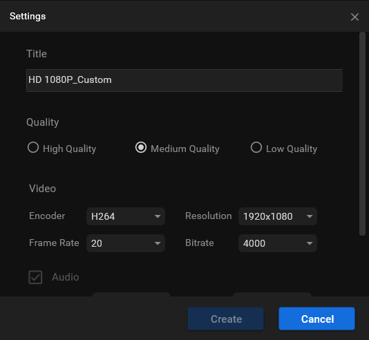 detailed video format settings