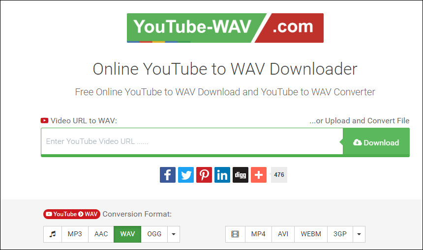 free online YouTube to WAV converter