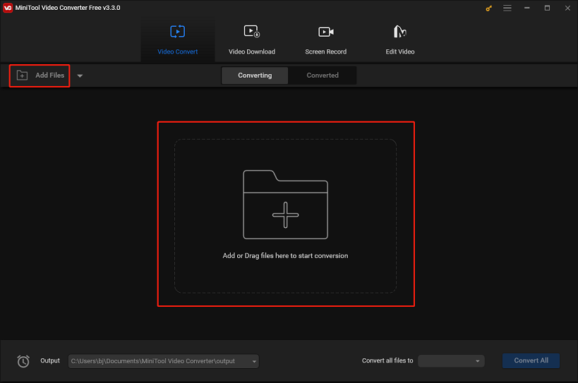 add files to MiniTool Video Converter