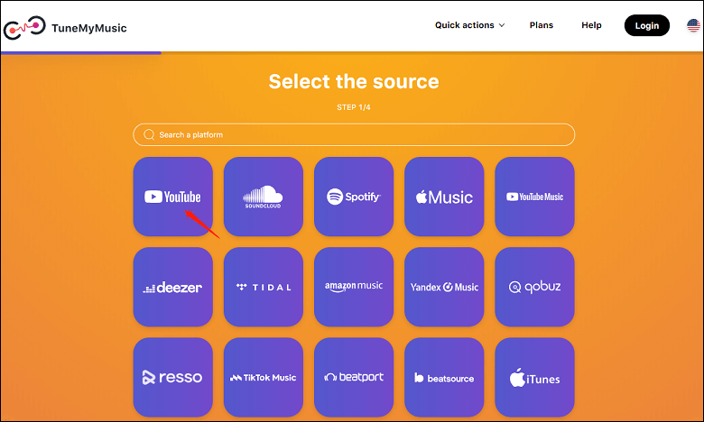 select the source