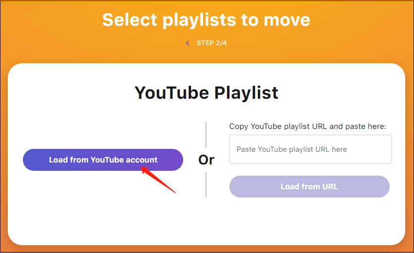 click Load from YouTube account