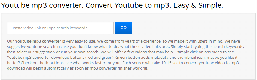 converti online video YouTube in MP3