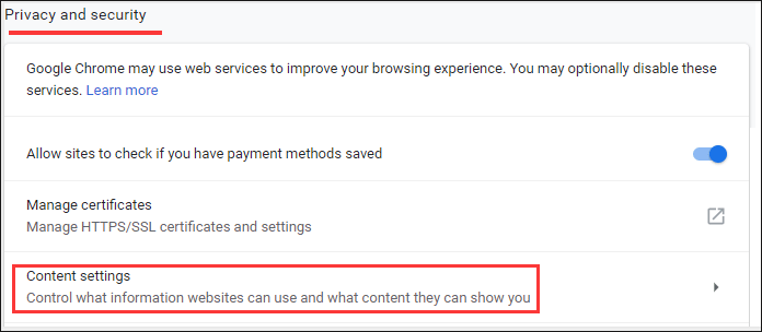 find and click Site settings