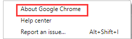 choose About Google Chrome