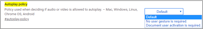 disable chrome autoplay video