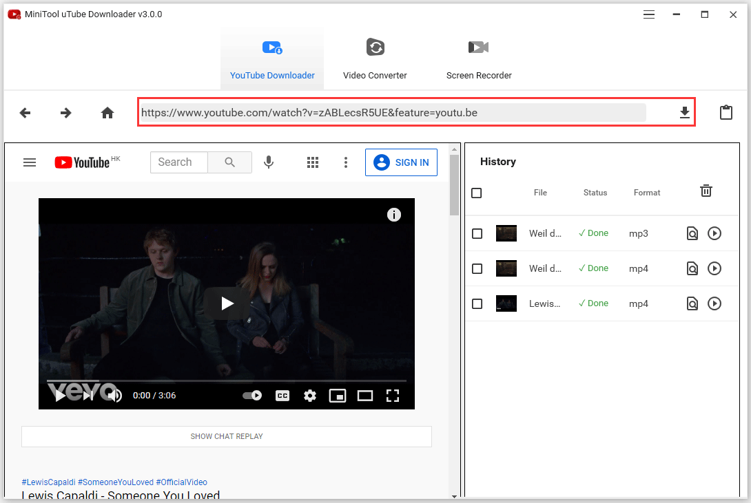 mini tool youtube downloader