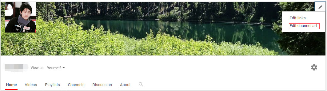 choose edit channel art to change youtube banner