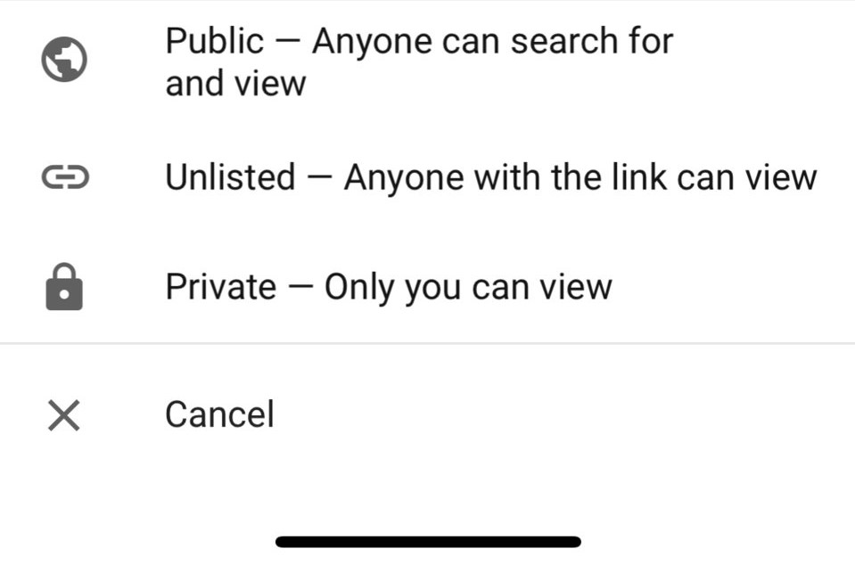 4 options under Public
