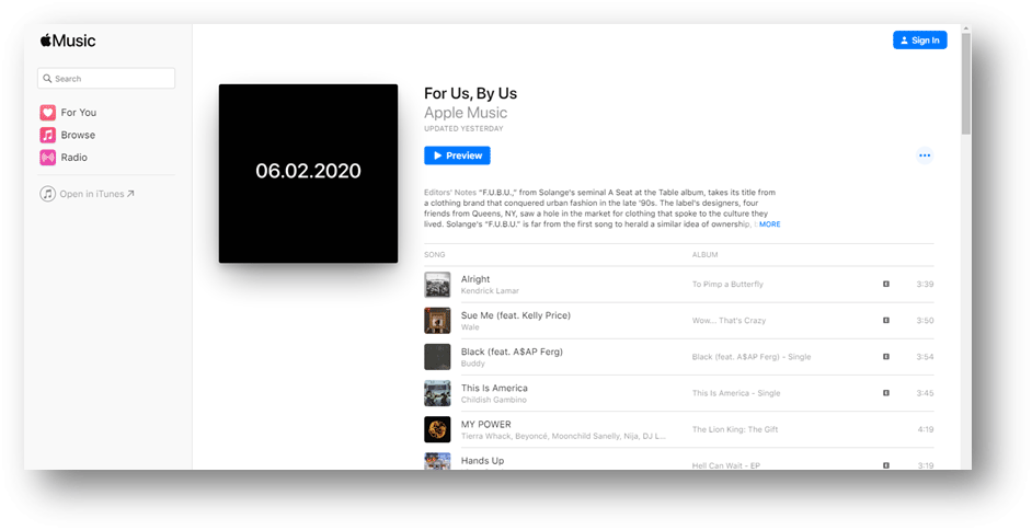 Apple Music For Us, By Us