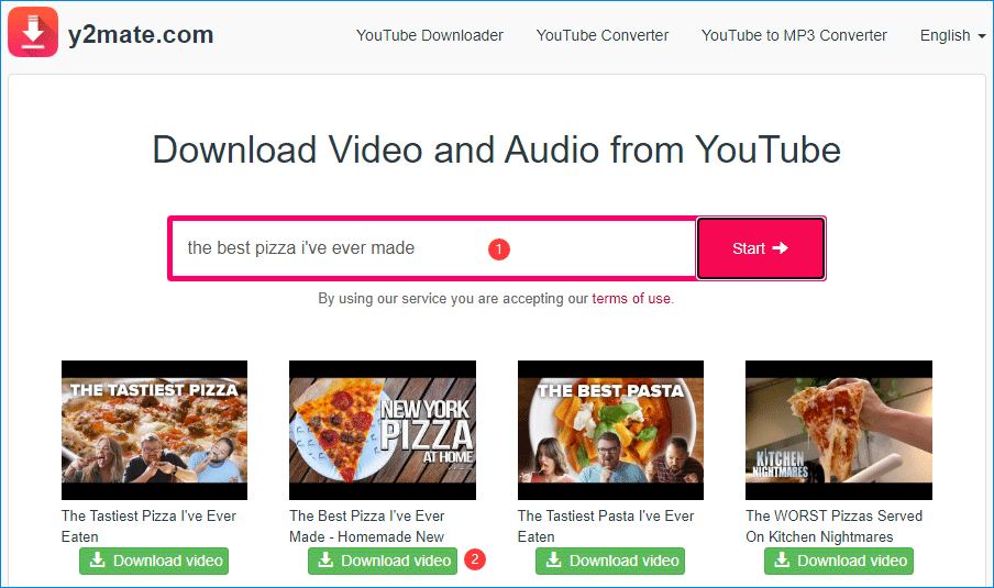 search for the video you want to download