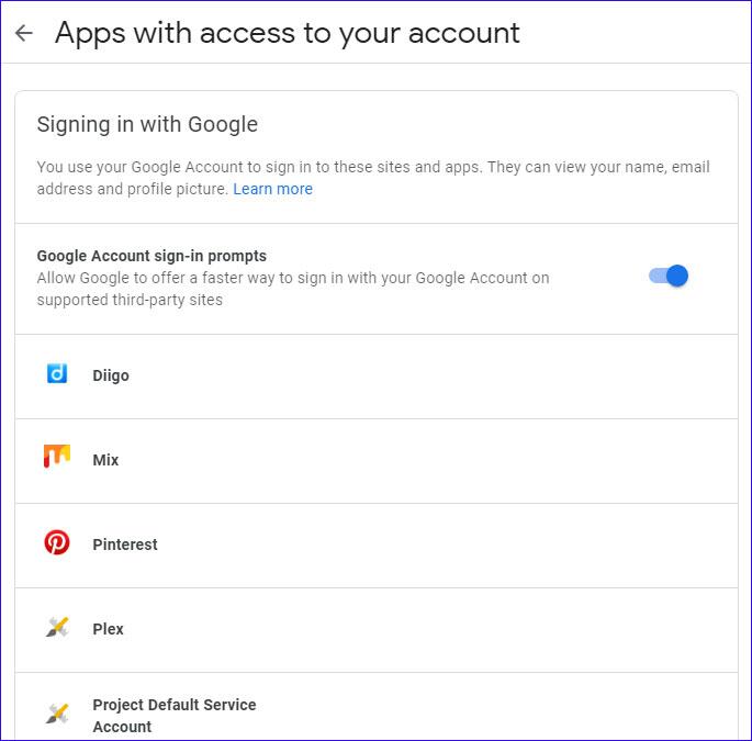 Apps with access to your account