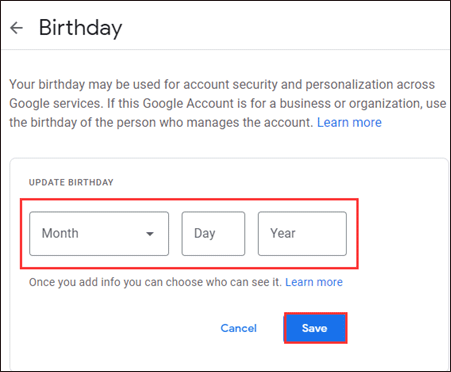 set your birthday