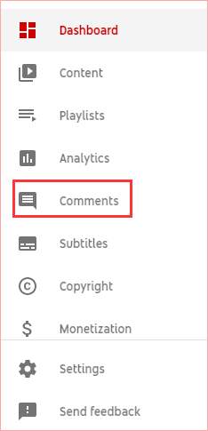 navigate to the Comments tab