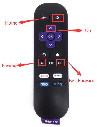 press specific keys on Roku remote control