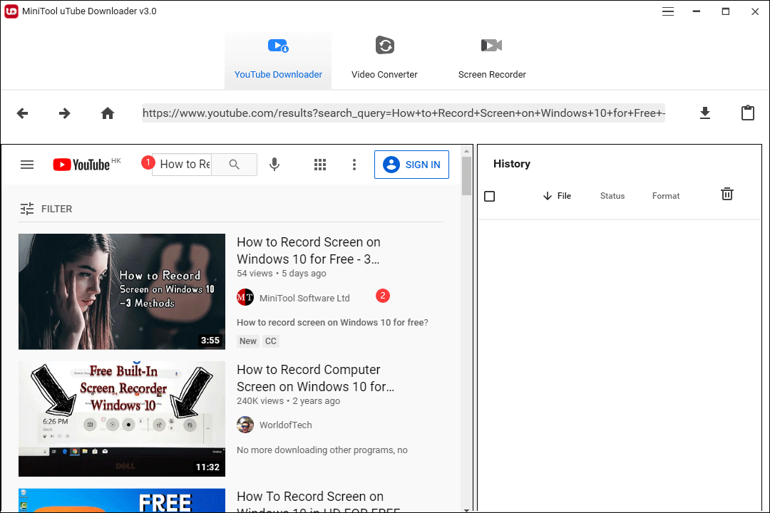 search for your needed video and open it