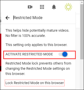 turn off activate restricted mode