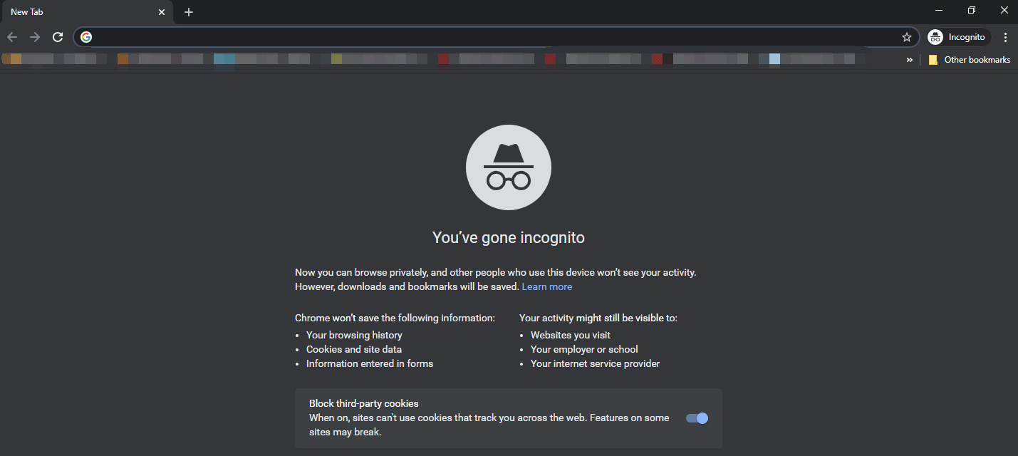 open incognito mode on Chrome