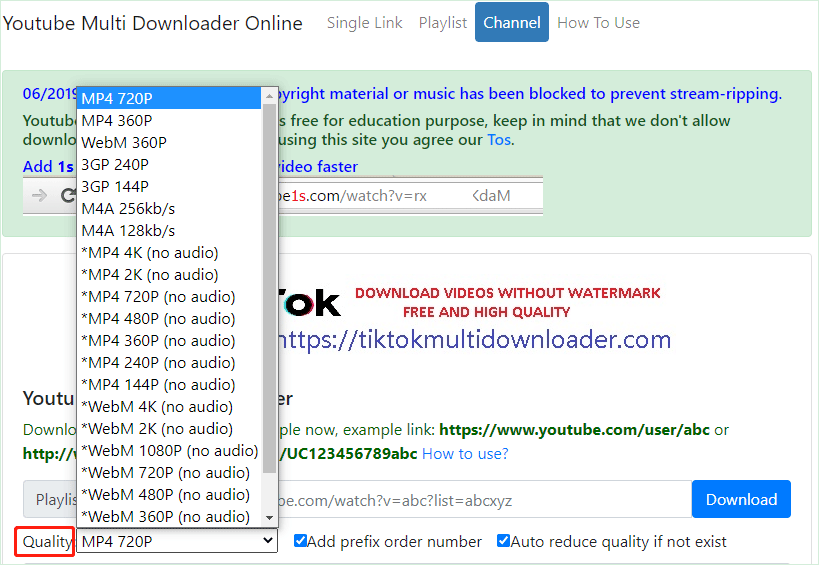 choose file format and quality