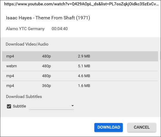 choose file format after choosing Clip