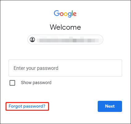 click Forget password