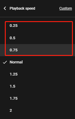 YouTube slow motion