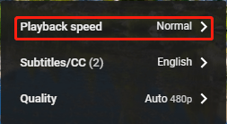 click Playback speed