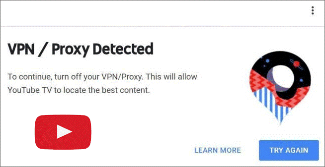 YouTube TV VPN/Proxy Detected