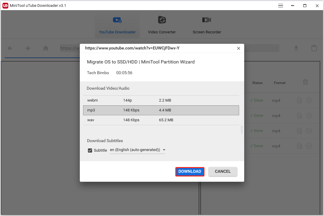 choose a media file format