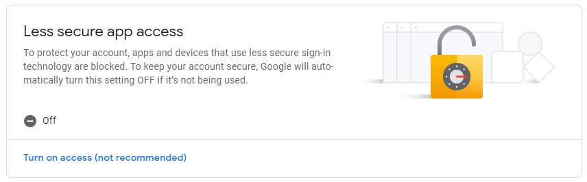 the Allow less secure apps option