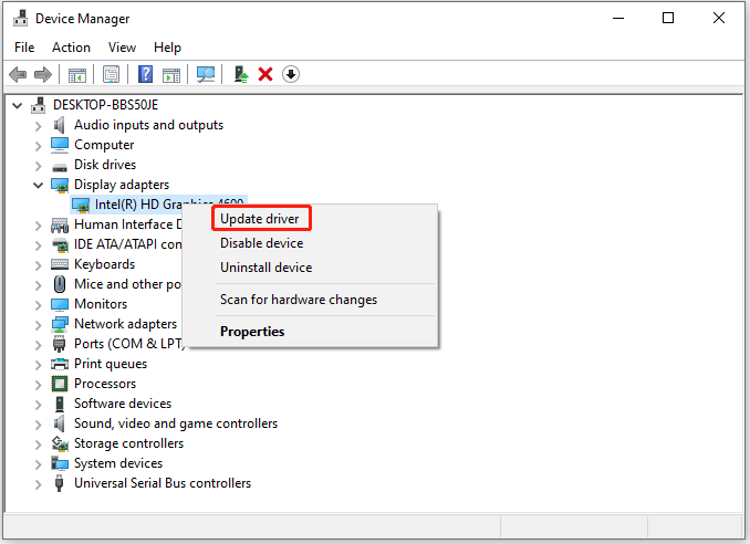 update the display driver
